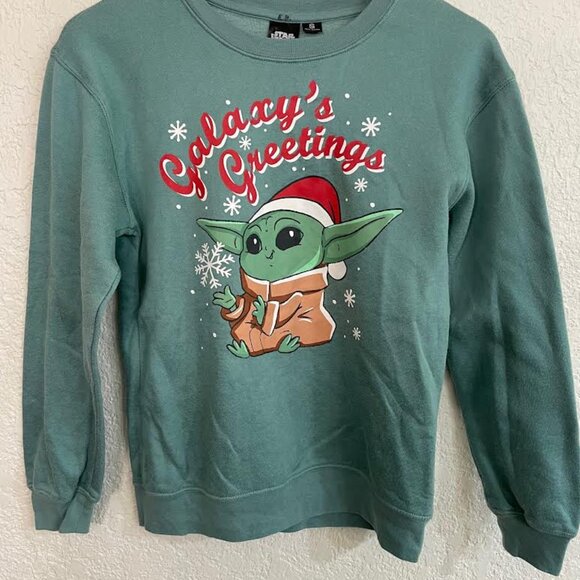 Star Wars: The Mandalorian "Galaxy's Greetings" Holiday Sweatshirt - Picture 2 of 5